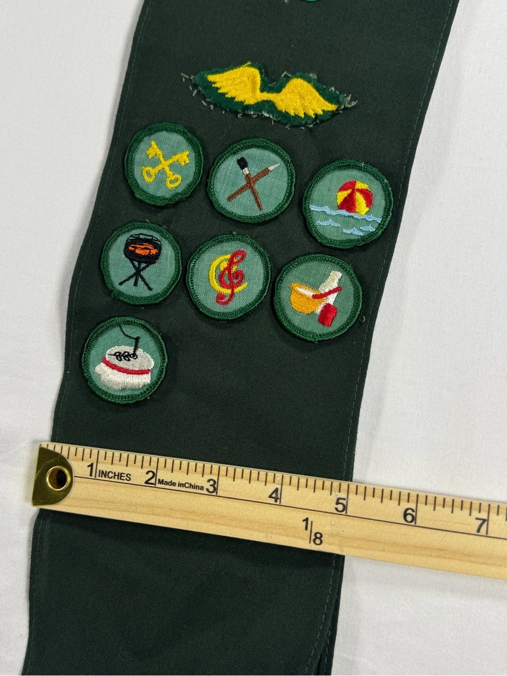 VTG 60s/70s Girl Scout Sash NW Mississippi Council Troop 247 Junior Aide Patches